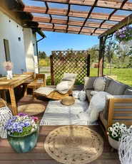 Garden Dining Set 6 Seater LIVORNO Acacia Wood Brown_883355