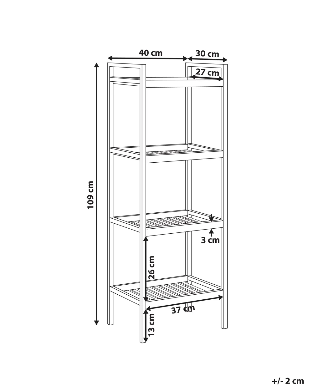 Hyllsystem med 4 hyllplan TAJZARA Bambu Ljusbrun_1014286