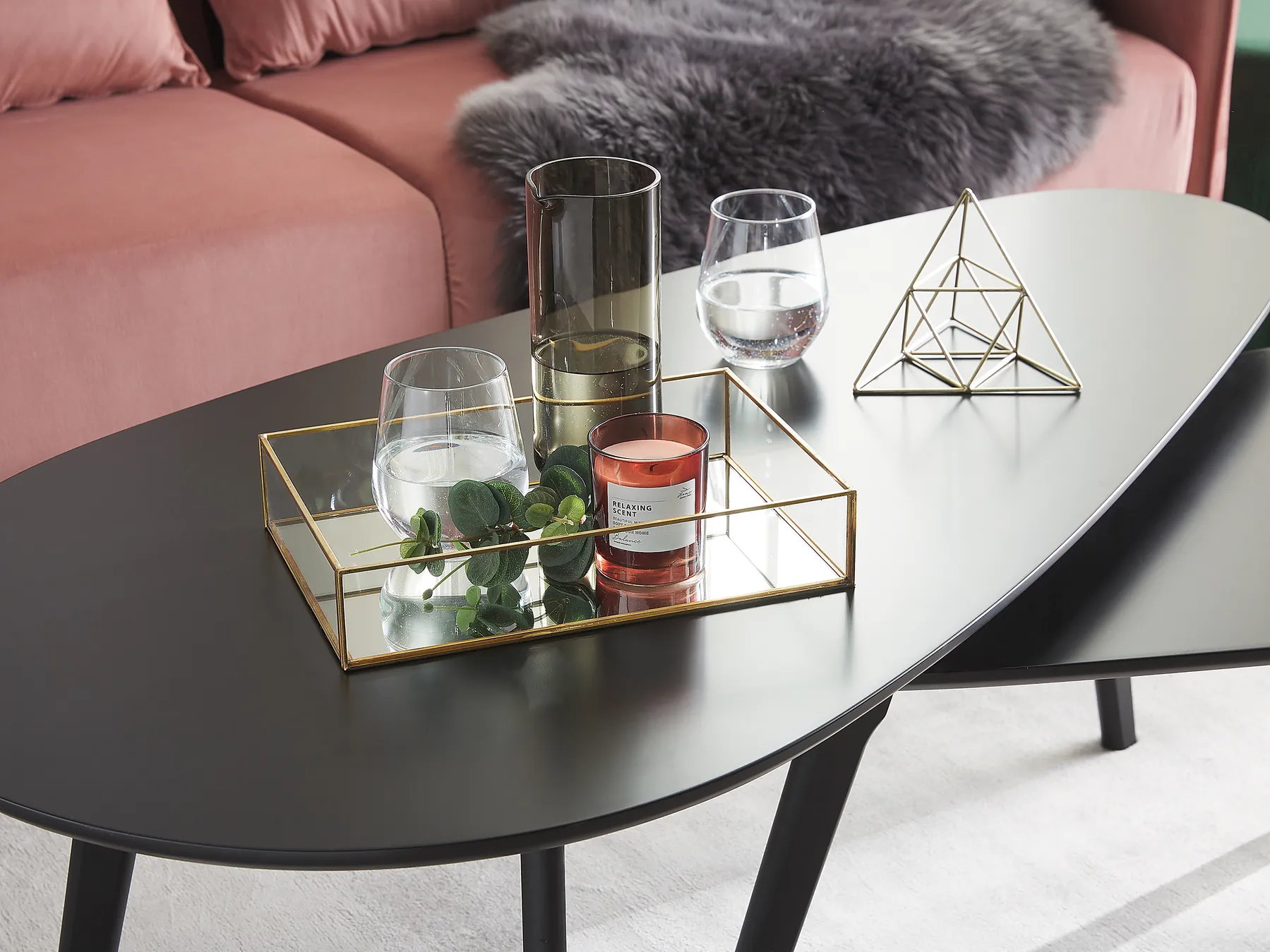 Dekorationsbricka GRENOBLE Glas Guld_737950