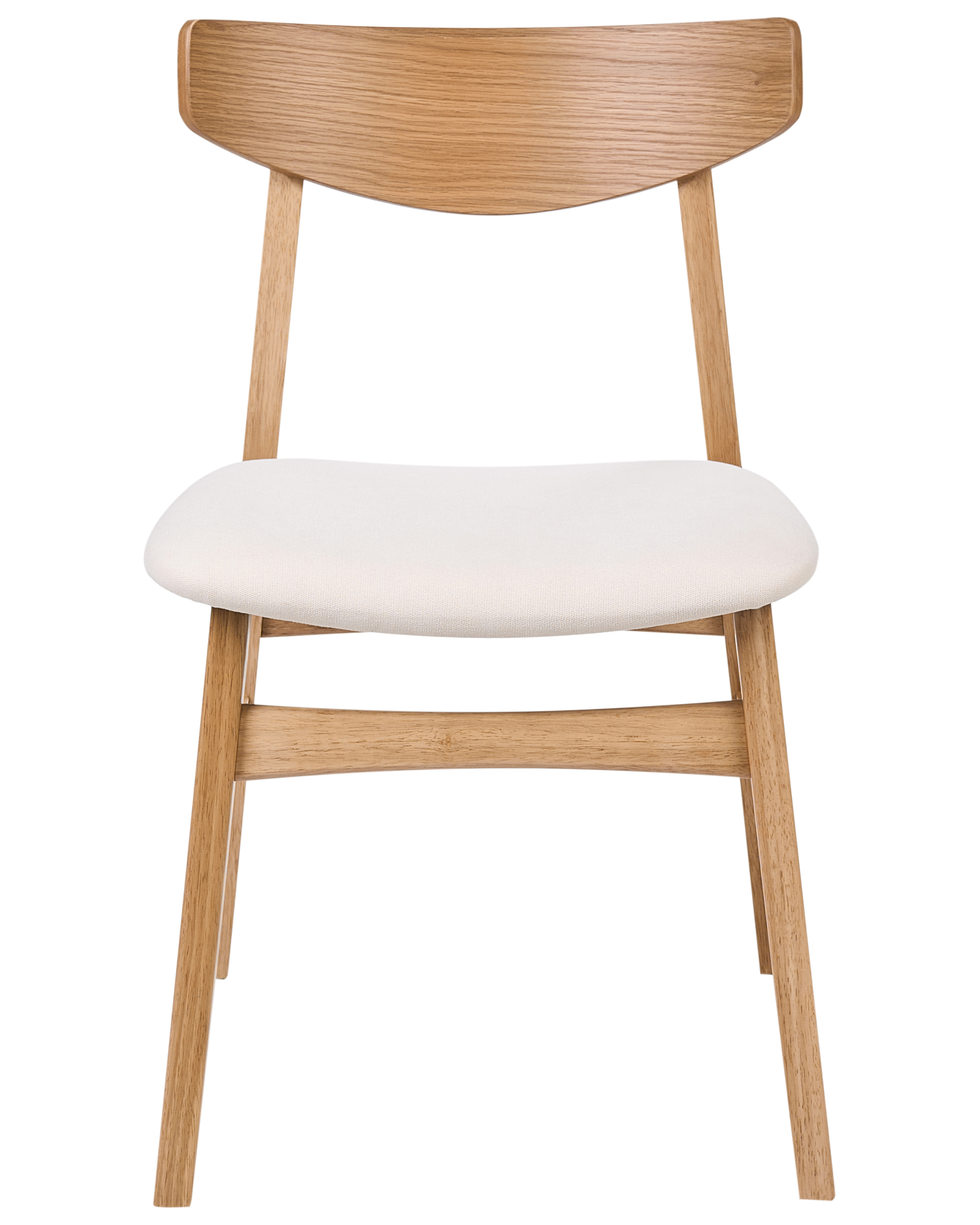 Set of 2 Dining Chairs SMILEY Wood Light Brown/ Off-White_1068315