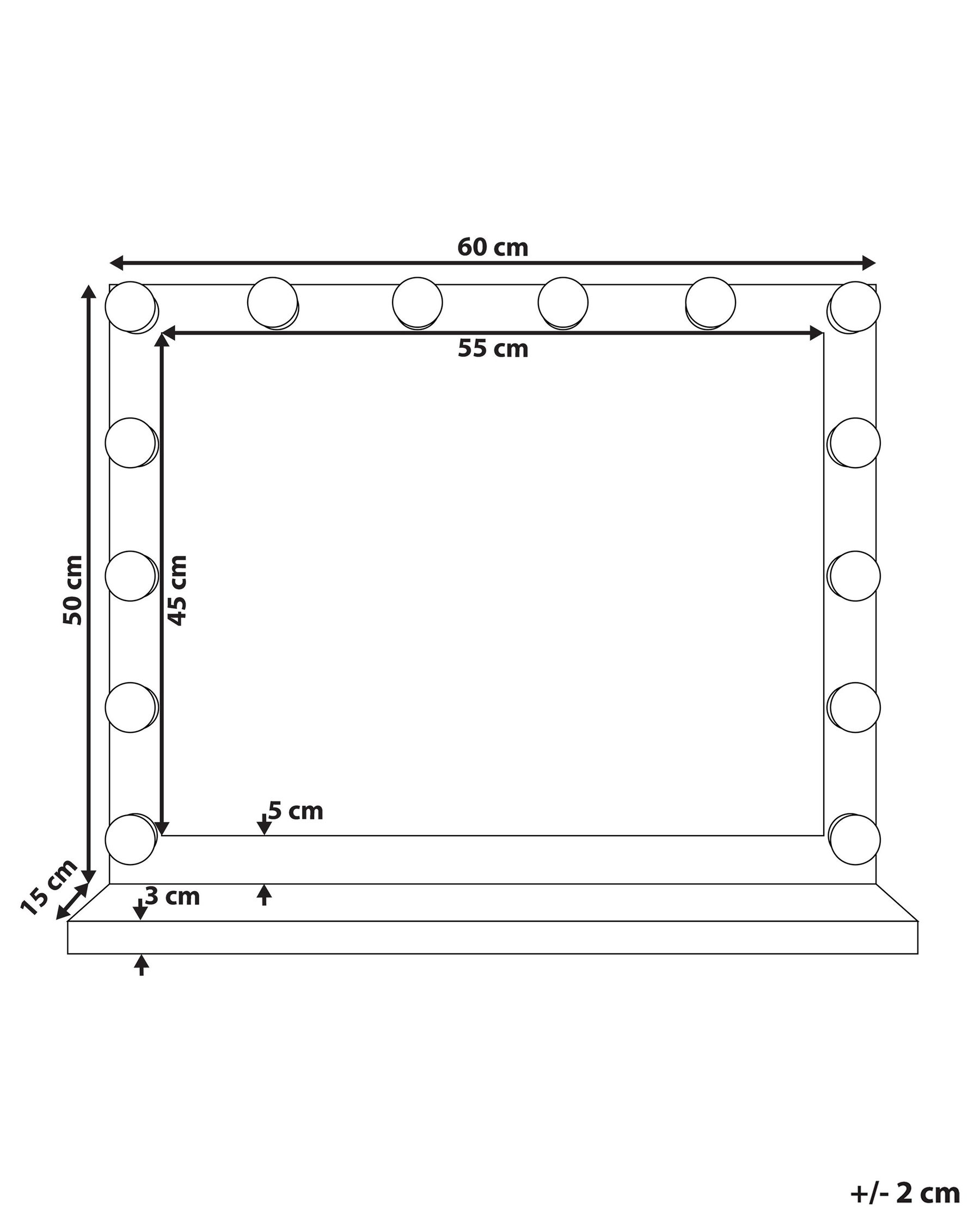 Dressing Table Mirror LED BEAUVOIR Black_814046
