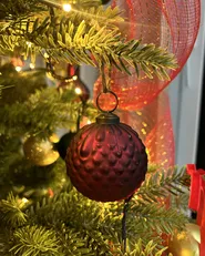 Set of 6 Baubles ARGENTIN Glass Red_961163