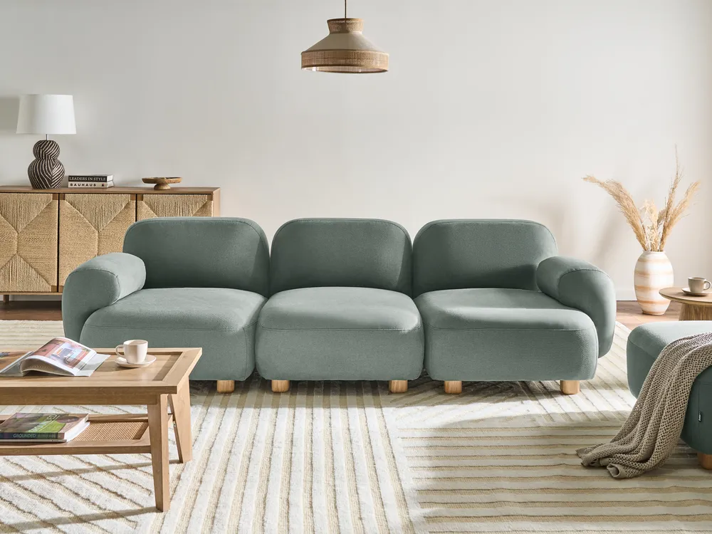 Modular Sofa 3 Seater AMLI Fabric Light Green