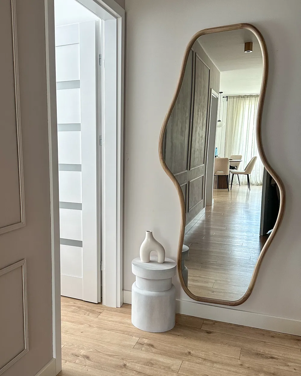 Wall Mirror BIOLLET 80 cm 180 cm Paulownia Wood Natural_933205