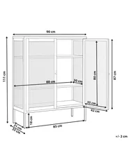 Glass Display Sideboard LERRYN 90 cm Metal Beige_1068971