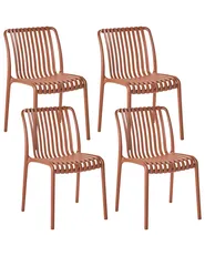 Set med 4 trädgårdsstolar ARICCIA Ljusröd_1051387