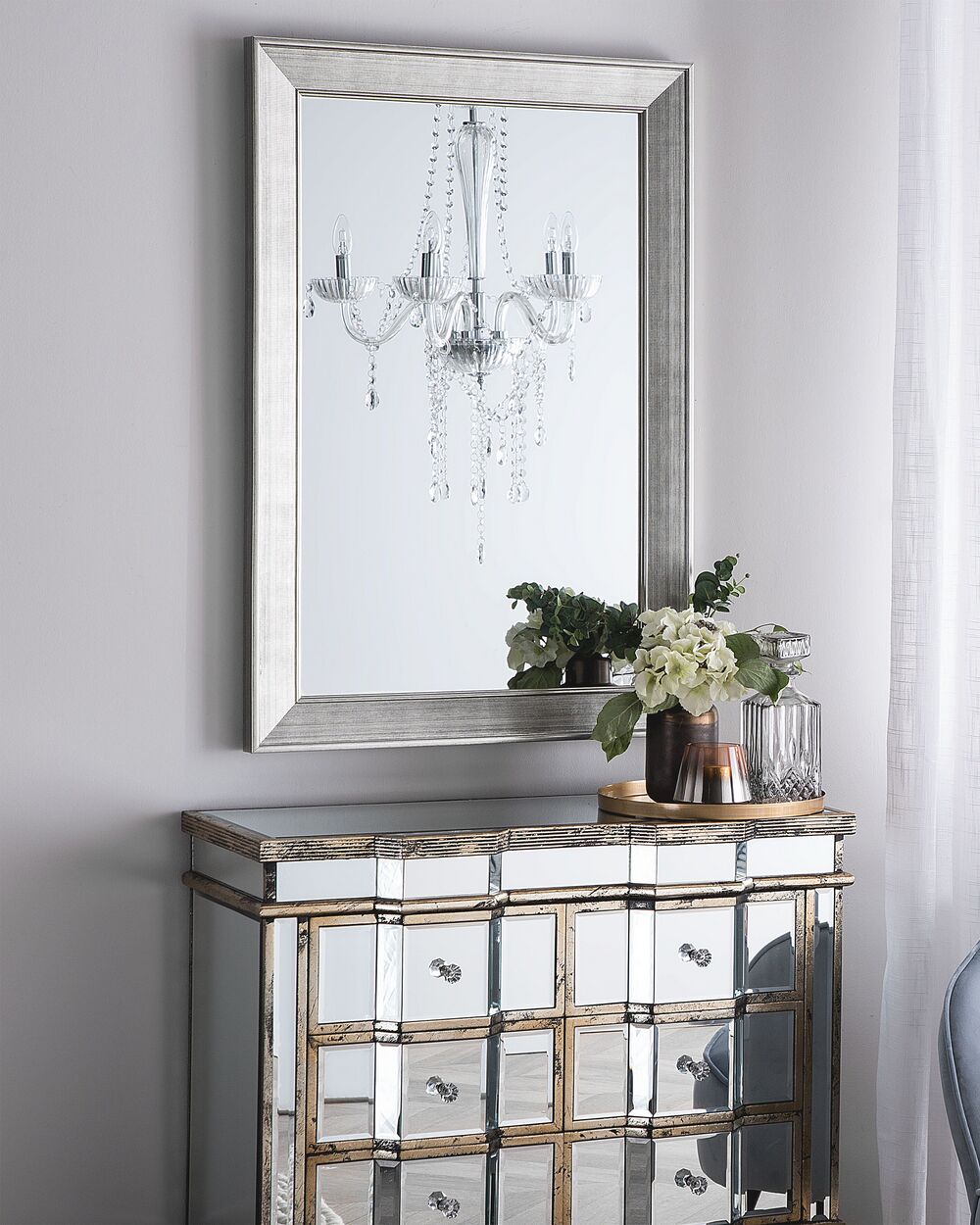 Veggspeil BUBRY 61 cm 91 cm Sølv