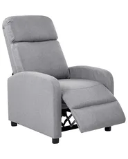 Recliner Chair EMINENCE Faux Linen Grey_1029798