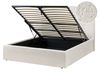 Ottoman Bed LORIENT Boucle Off-White 140 x 200 cm (EU Double)