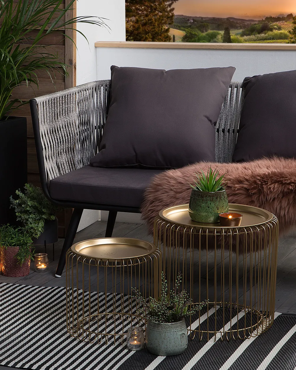 Outdoor Rug HALDIA Black 90 x 180 cm