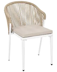 Sett med 2 hagestoler med puter PARANEA Metall Beige_1179578
