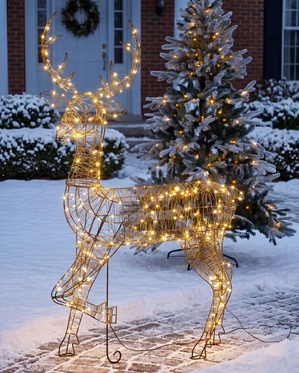 Outdoor Decoration LED MAHLATTI 128 cm Reindeer Black