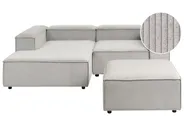 Modular Corner Sofa 2 Seater ARDAL with Ottoman Corduroy Taupe Right Hand_1011075