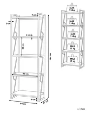 5 Tier Bookcase FORRES 184 cm Brown/ Black_779967