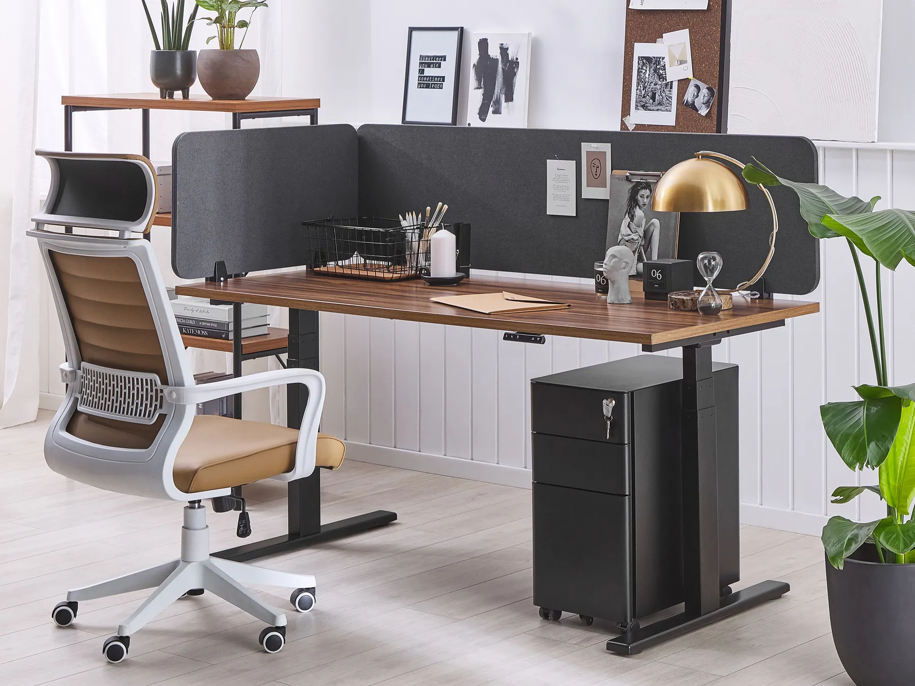 Desk Screen WALLY 72 x 40 cm Dark Grey_800894
