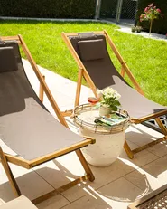 Folding Deck Chair AVELLINO Acacia Wood Grey_923584