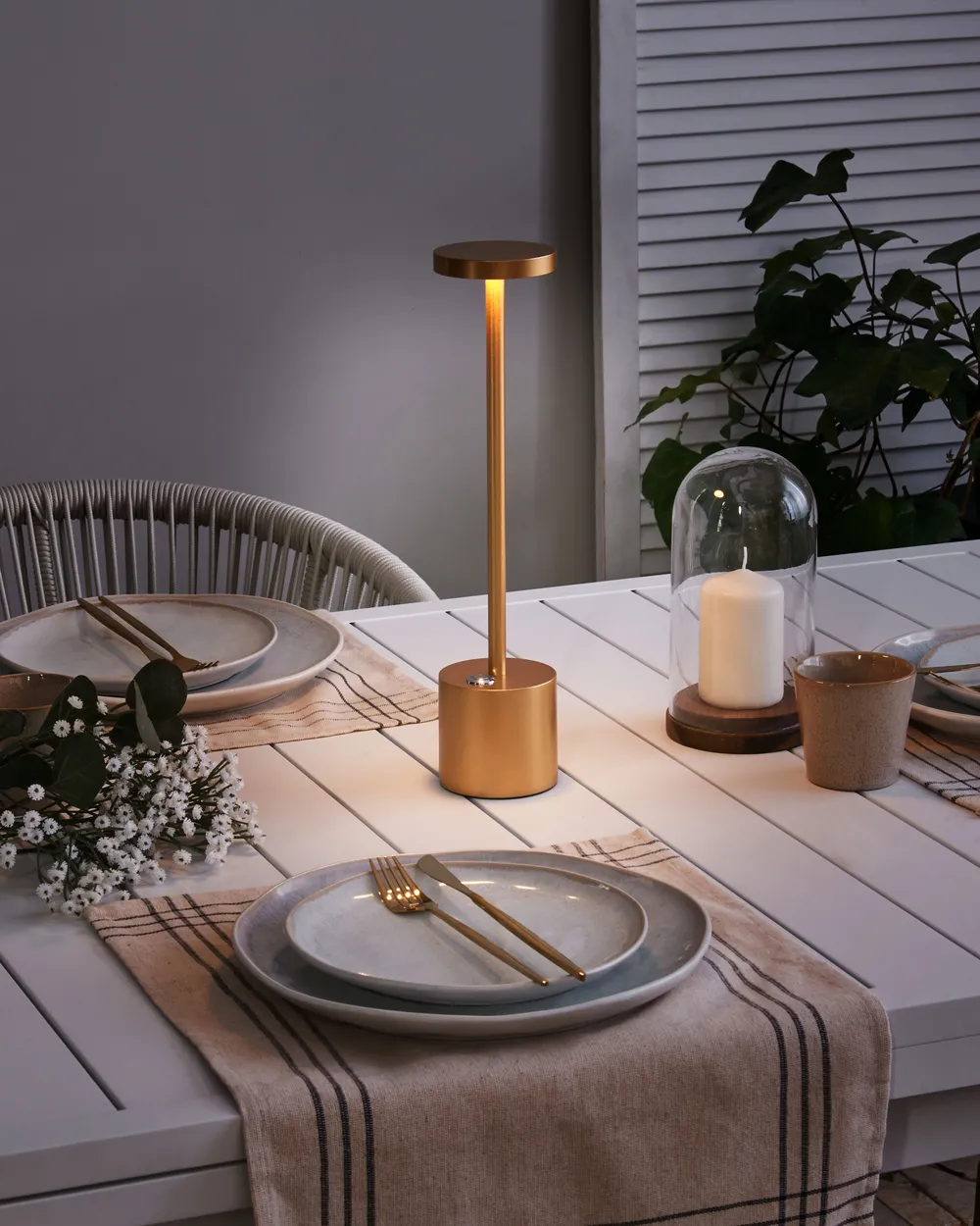 Wireless LED Table Lamp LIZANDRO with Dimmer Metal Gold