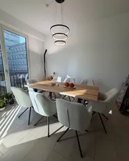 Ruokatuolisetti 2 kpl pyörivä MIRA Kangas Beige_1047762