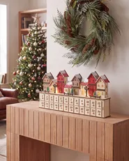 Julpynt LED VISTERFLO 24 cm Adventskalender Ljusbrun_1017219
