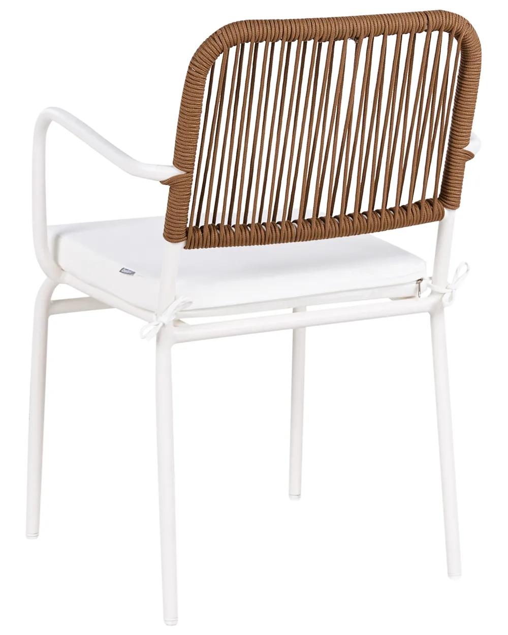 Set of 4 Garden Chairs with Cushions TACENO Metal White_1007761