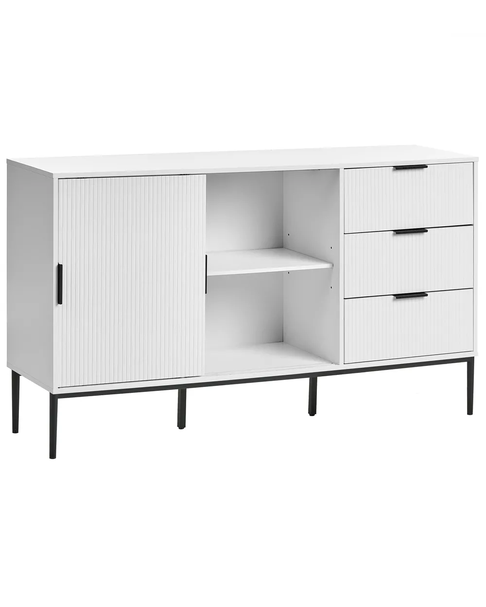 Glass Display Sideboard LEDUC White_1025039