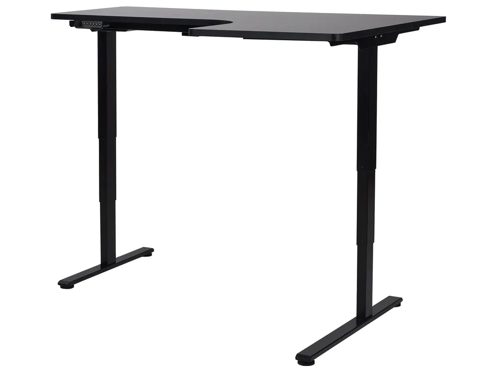 Electric Adjustable Corner Desk DESTINES 160 cm 109 cm Black Right Hand_927797