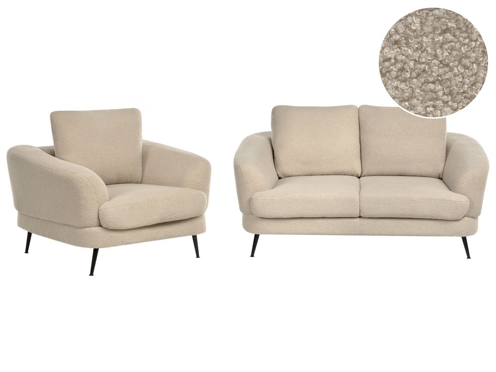 Soffgrupp 3-sits KJAER Bouclé Ljusbeige
