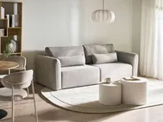 Sofa Bed 3 Seater VAXHOLM with Storage Fabric Grey_1026864