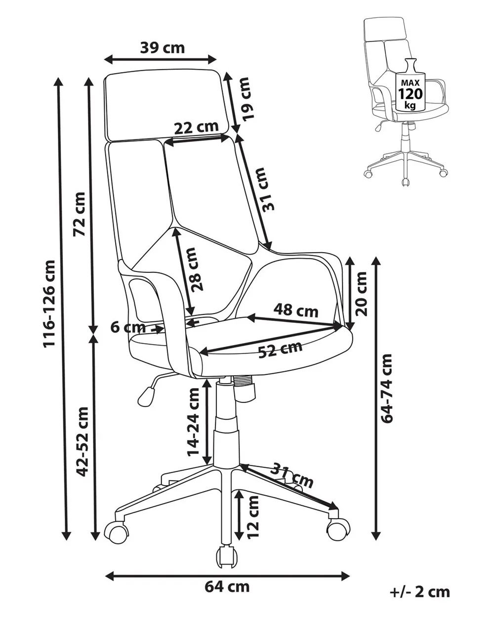 Office Chair DELIGHT II Faux Leather Light Beige_1024827