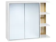 Bathroom Wall Mounted Mirror Cabinet NUBES 80 cm 70 cm White_946920