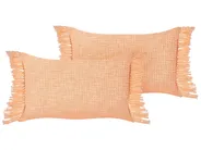 Set of 2 Decorative Cushions TANSY 40 x 60 cm Cotton Orange Solid_936109