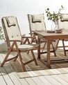 Set of 6 Garden Chairs with Cushions AMANTEA Acacia Wood Taupe