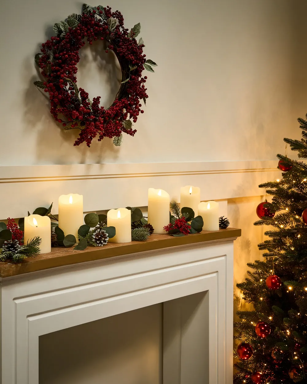 Set of 6 LED Candles AMOREA 10/15 cm Off-White