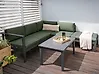 Garden Corner Sofa with Table 5 Seater MESSINA Metal Green Left Hand