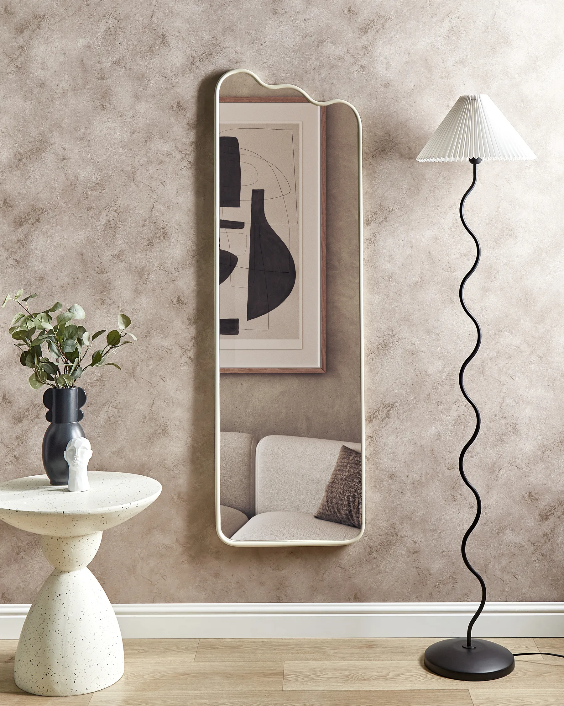 Wall Mirror ABZAC 45 cm 145 cm Metal Off-White_900716
