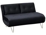 Bäddsoffa 2-sits VESTFOLD Sammet Svart_851085