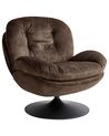 Swivel Armchair NOLVIK Velvet Dark Brown