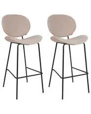 Baarituolisetti 2 kpl LUANA Buklee Vaaleanbeige_1022200