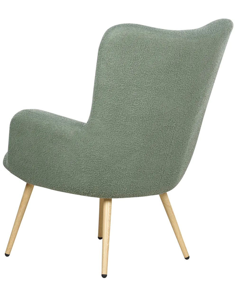 Wingback Chair VEJLE with Footstool Boucle Light Green_901595