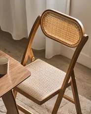 Set of 2 Dining Chairs Folding ORAISON Bamboo Wood Brown_1048922