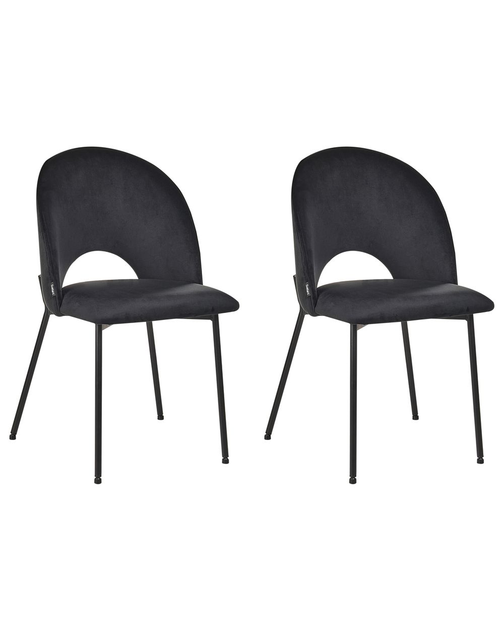 Set med 2 matstolar COVELO Sammet Svart