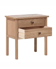 2 Drawer Bedside Table SALTON Sassafras Wood Brown_941479