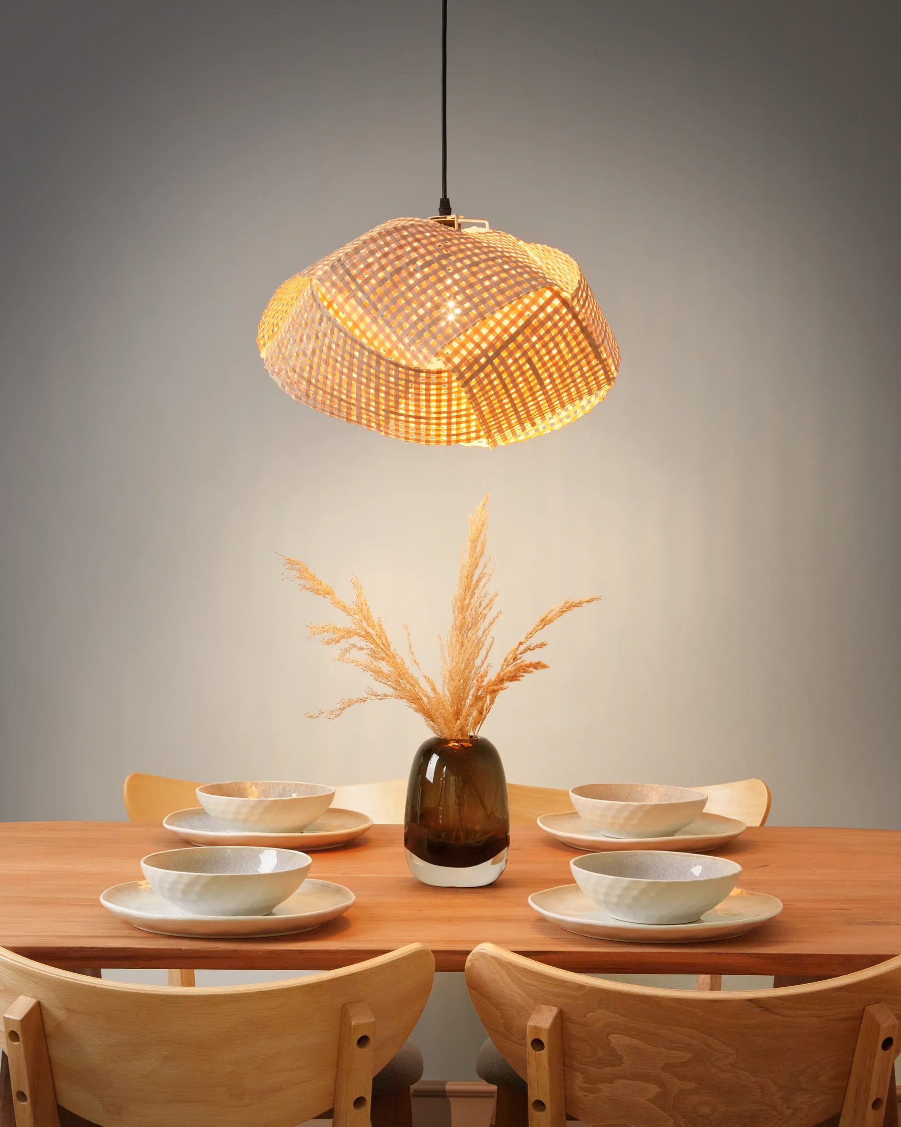 Pendant Lamp HALIL Bamboo Wood Beige_934806