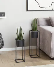 Elevated Plant Pot IDRA 15 cm Metal Black_804704