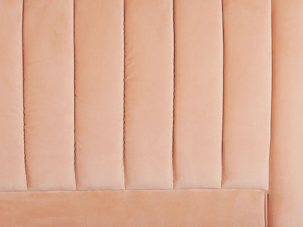Bed Velvet MARVILLE 160 x 200 cm (EU King Size) Peach Pink_882064