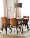 Set of 2 Dining Chairs LISLE Fabric Golden Brown