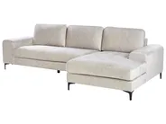 Corner Sofa 4 Seater KIRUNA Velvet Light Beige Left Hand_958036