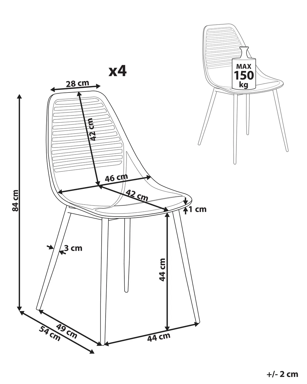 Set of 4 Dining Chairs MONTELLO Black_948838