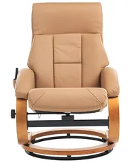 Massagestol FORCE med fotpall Konstläder Sandbeige_697893
