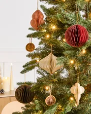 Set of 20 Christmas Tree Ornaments STORA Paper Multicolour_1030587
